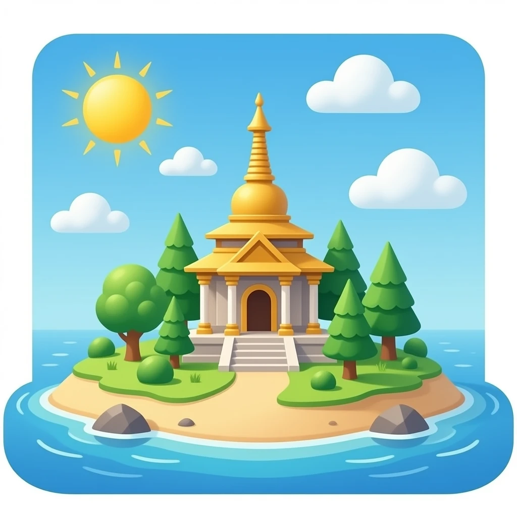 island with a temple emoji