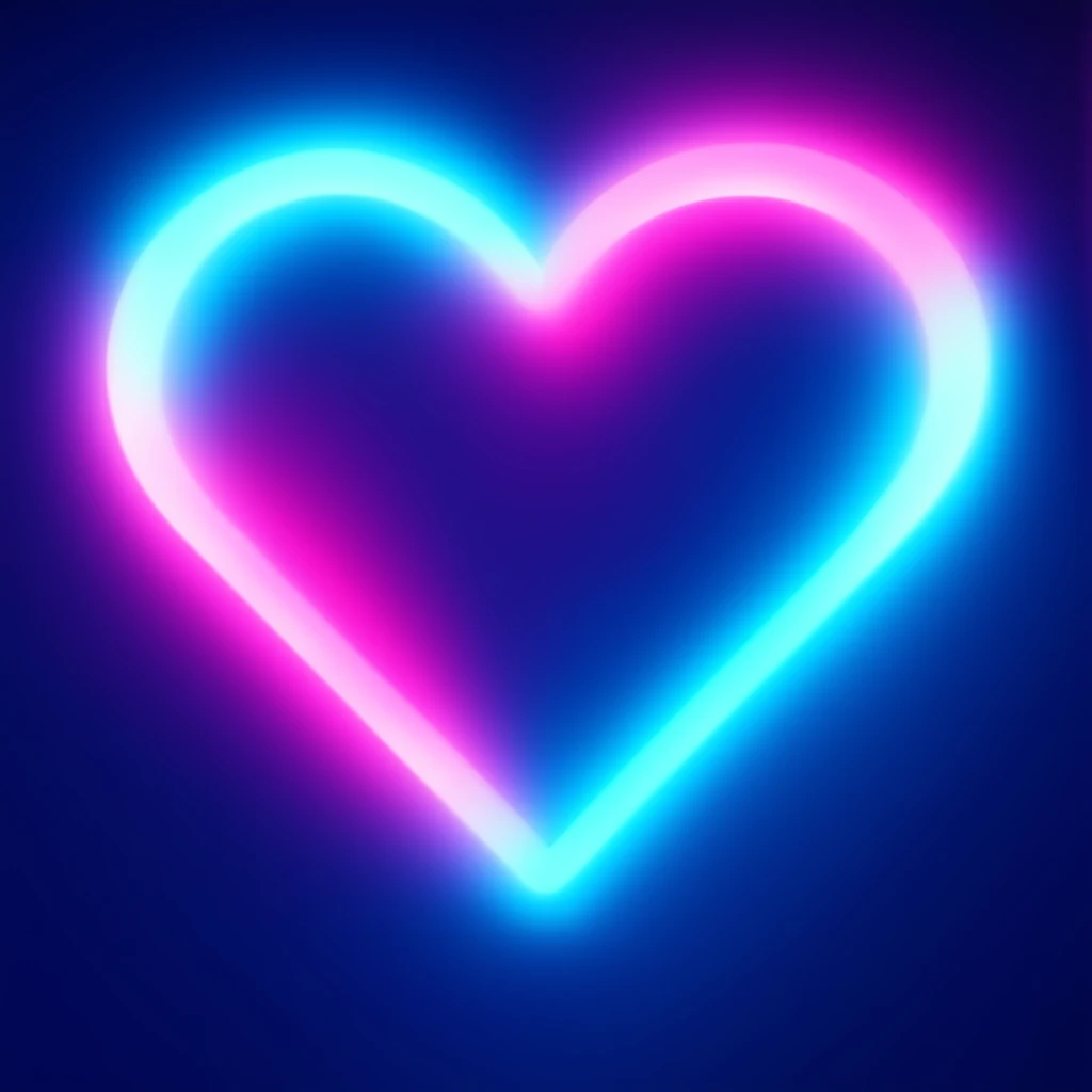 heart with a neon outline emoji