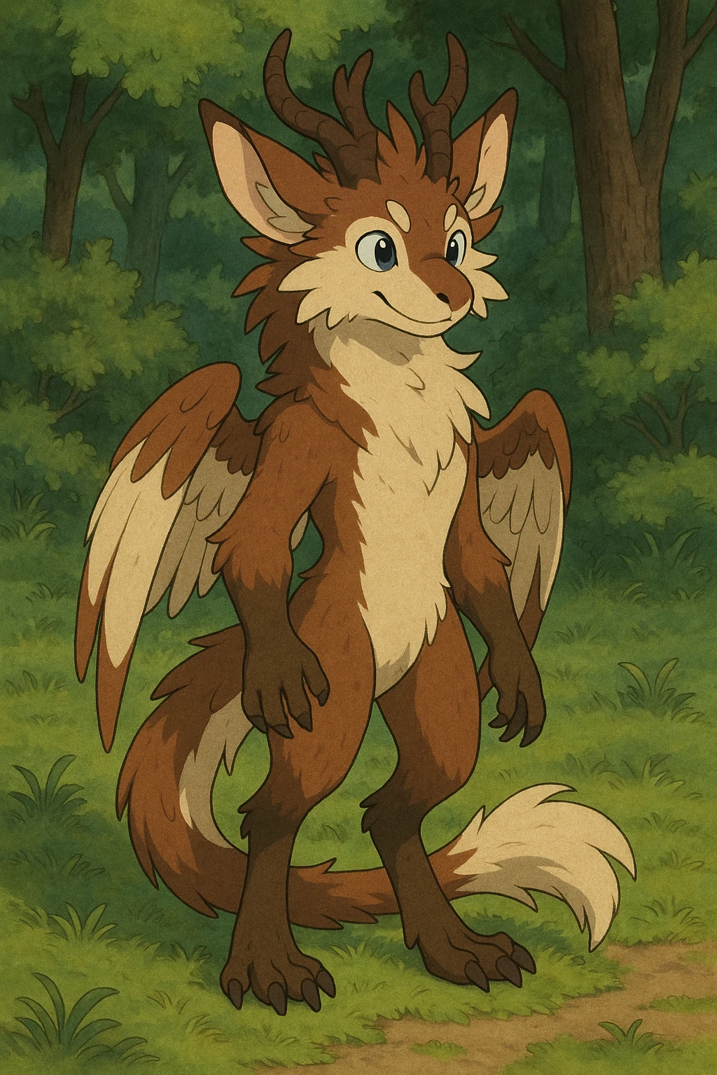 "Vernid" in full body (an open fantasy creature species by LiLaiRa) emoji