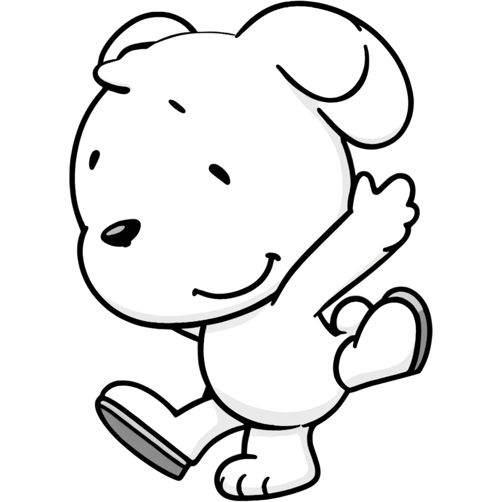 Snoopy dancing emoji