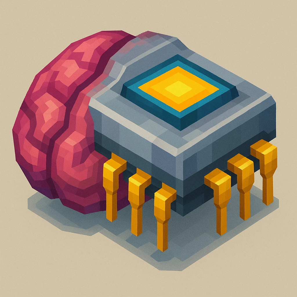 a brain merged with a microchip emoji