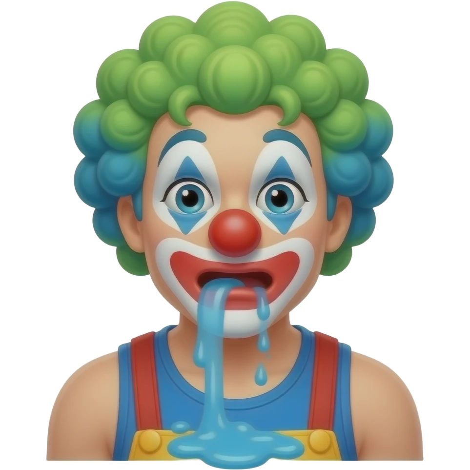 CrossFit inside joke emoji, Pukie the Clown vomiting from exhaustion, minimalist vector style, premium Telegram emoji, subtle design, thin clean lines, black and white, transparent background. emoji