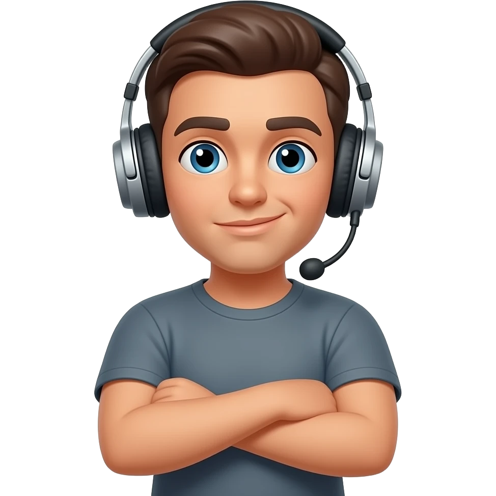 Shrug with headphones in emoji