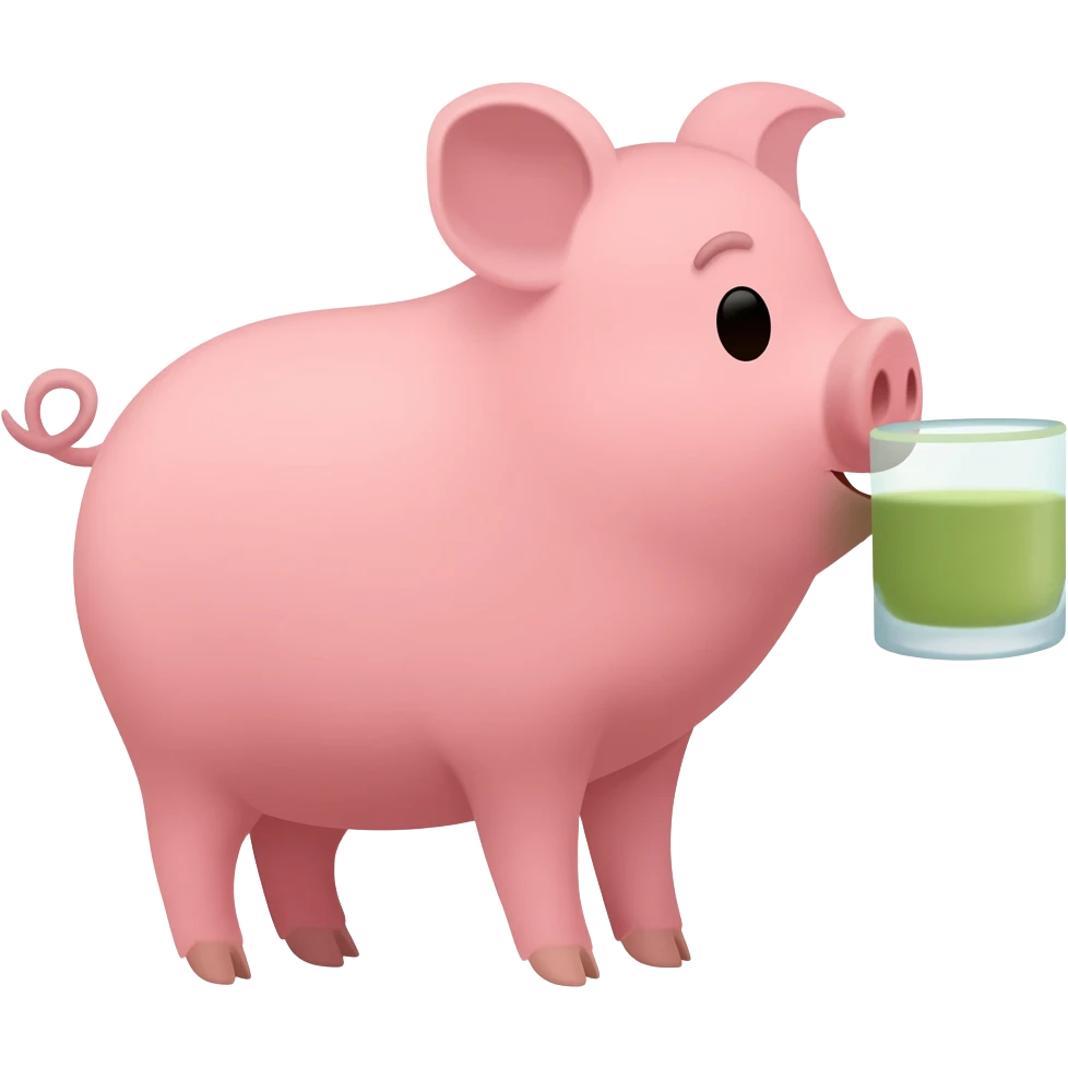pig drinking matcha emoji