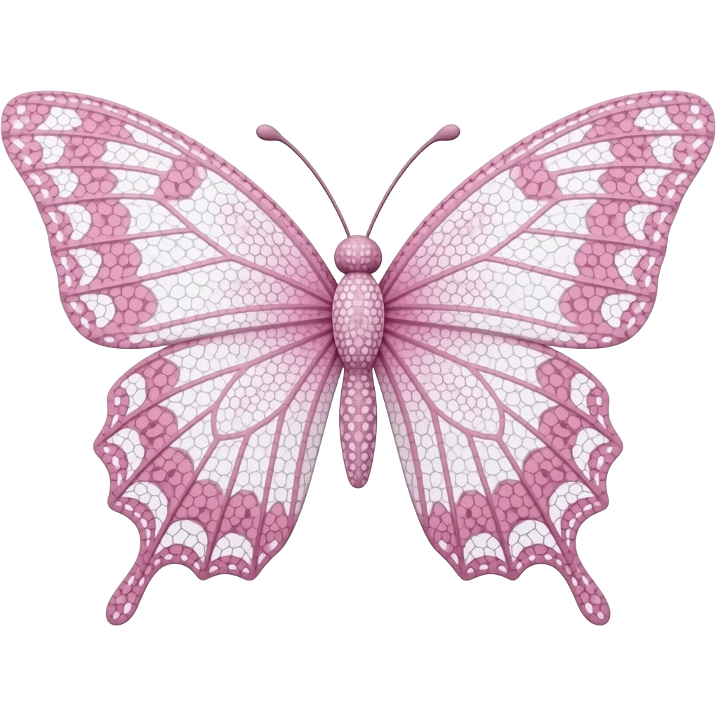 PINK AND WHITE LACEY BUTTERFLY emoji