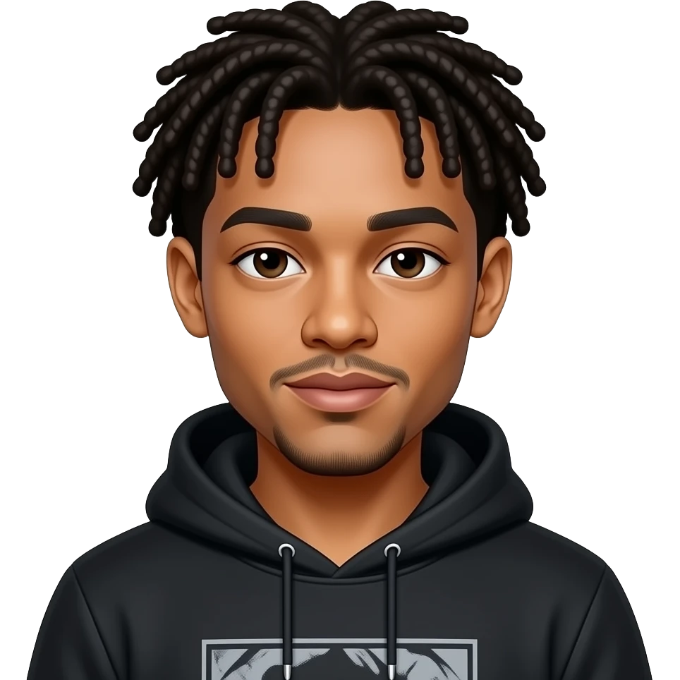 Jaden Smith in hoodie and dreadlock emoji