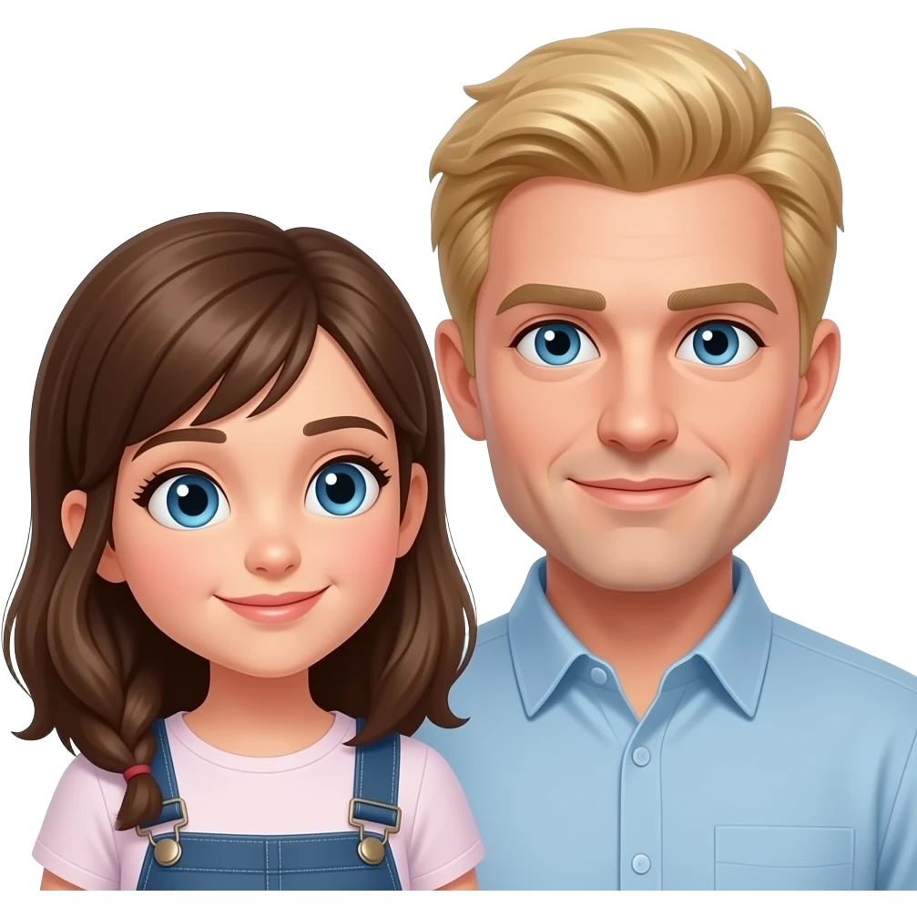 una chica castaña vesando a un hobre rubio y ojos azules emoji