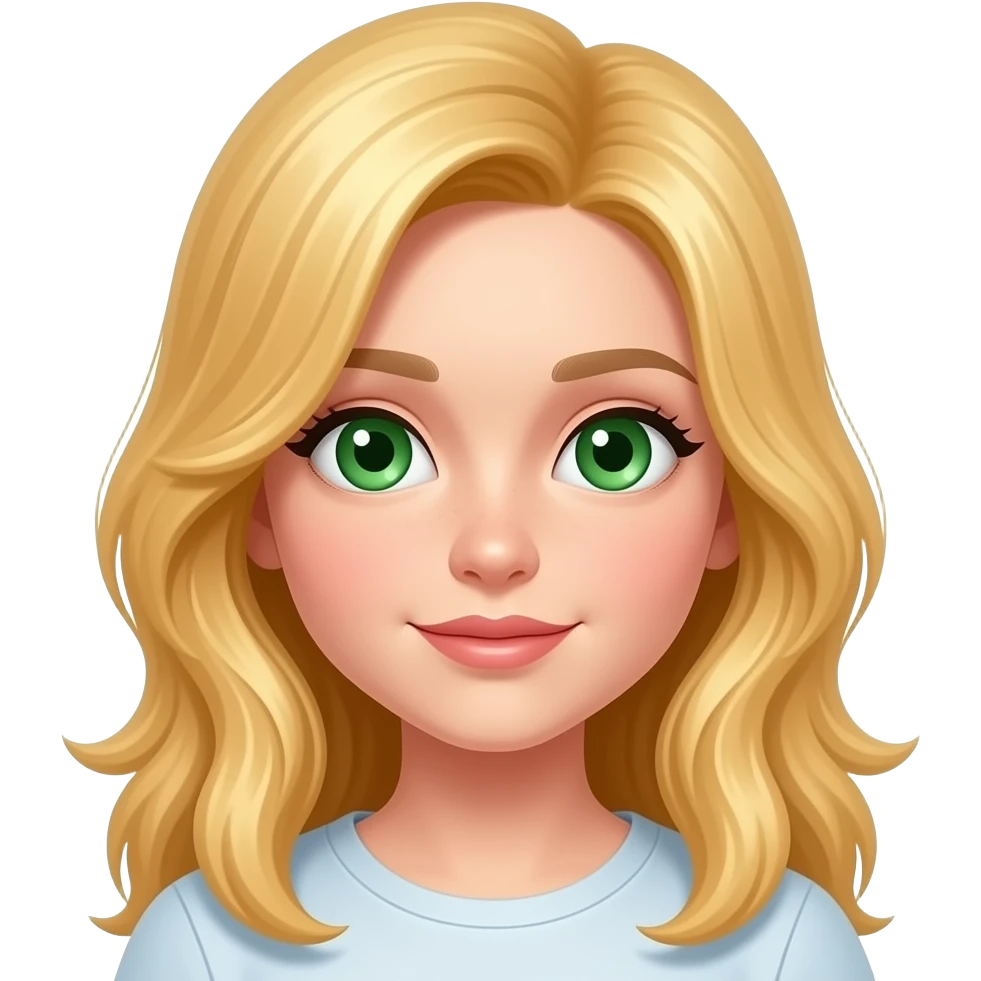 Blonde Girl with Green Eyes emoji