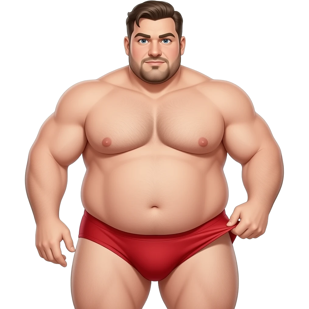 Gengar fat man tall wearing red underwear pulls down sexy emoji