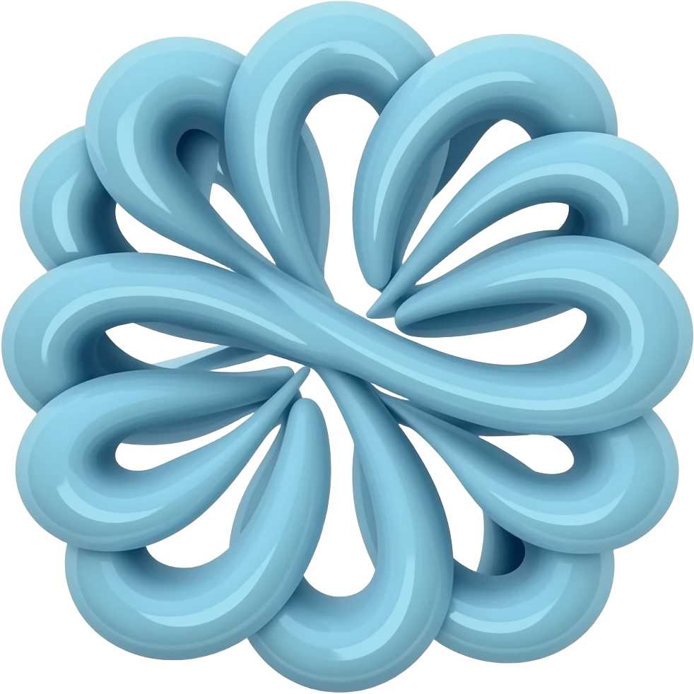 Two elongated helical structures seamlessly intertwining in a dynamic dance, featuring a sophisticated blend of dark blue and sky blue hues. The spirals should create a sense of movement and unity. emoji