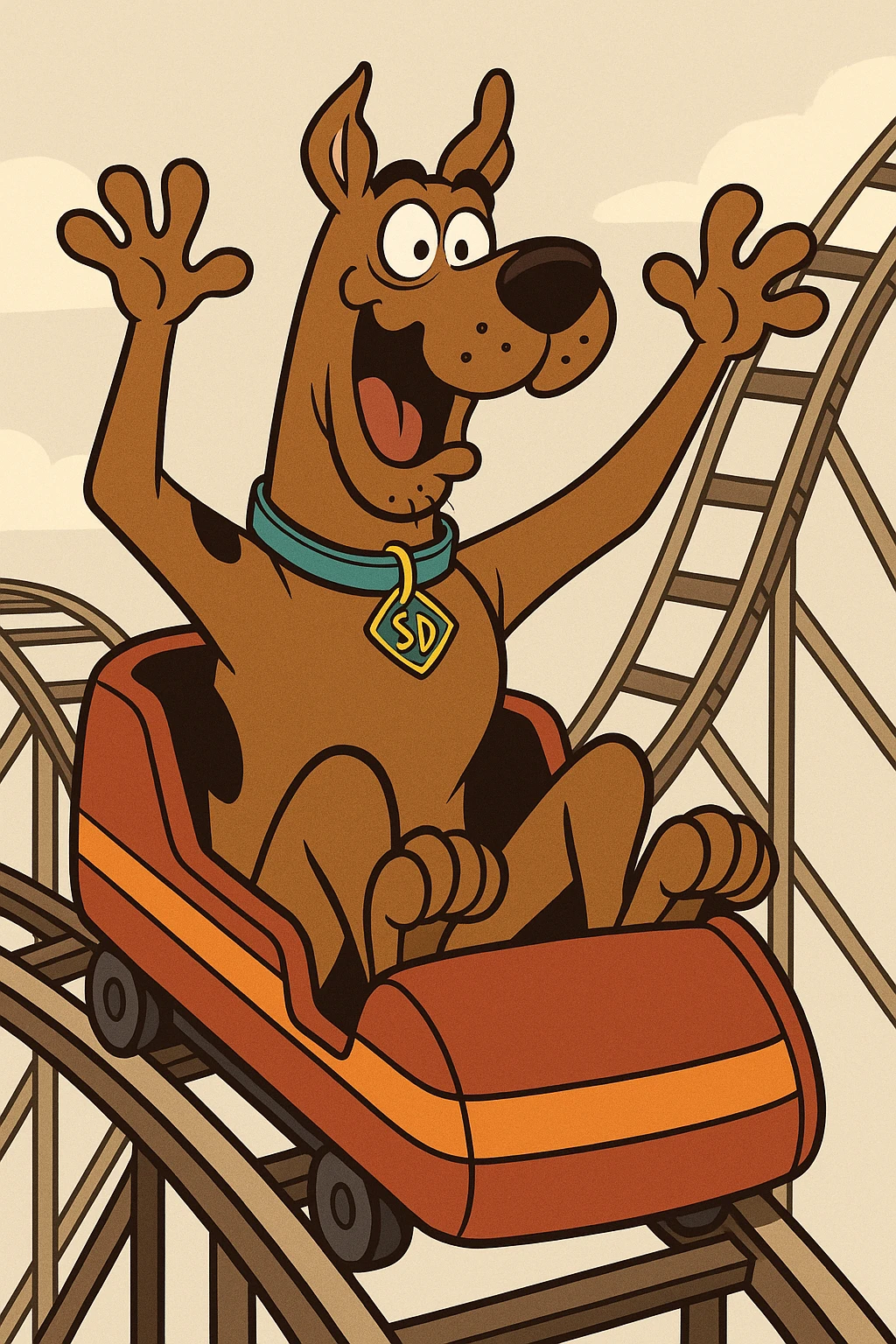 Scooby doo dans un roller coaster  emoji