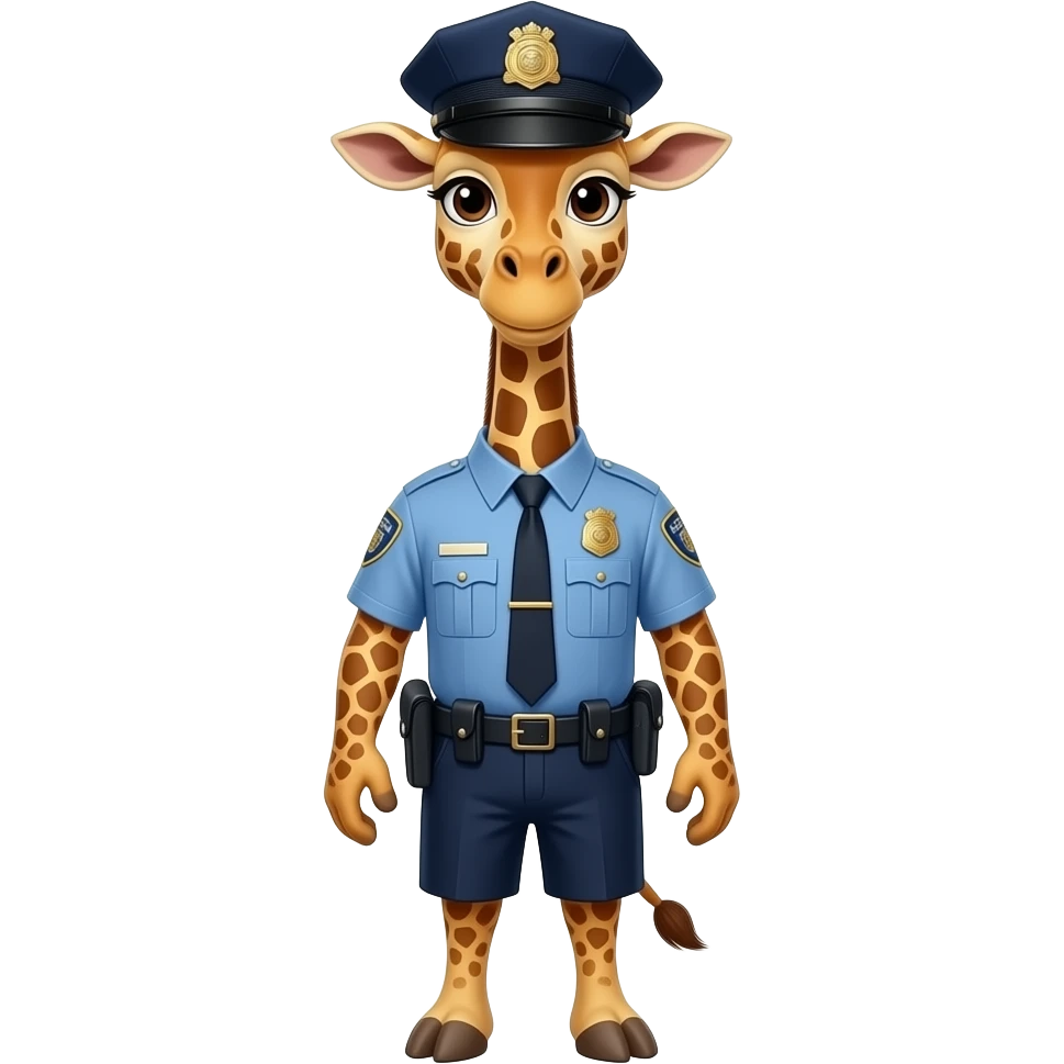 Make a giraffe with police uniform. emoji