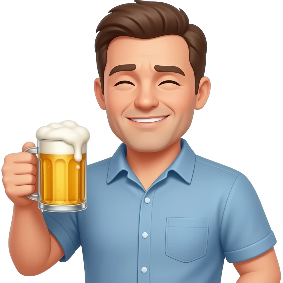 Drunk man  sex and holing a beer emoji