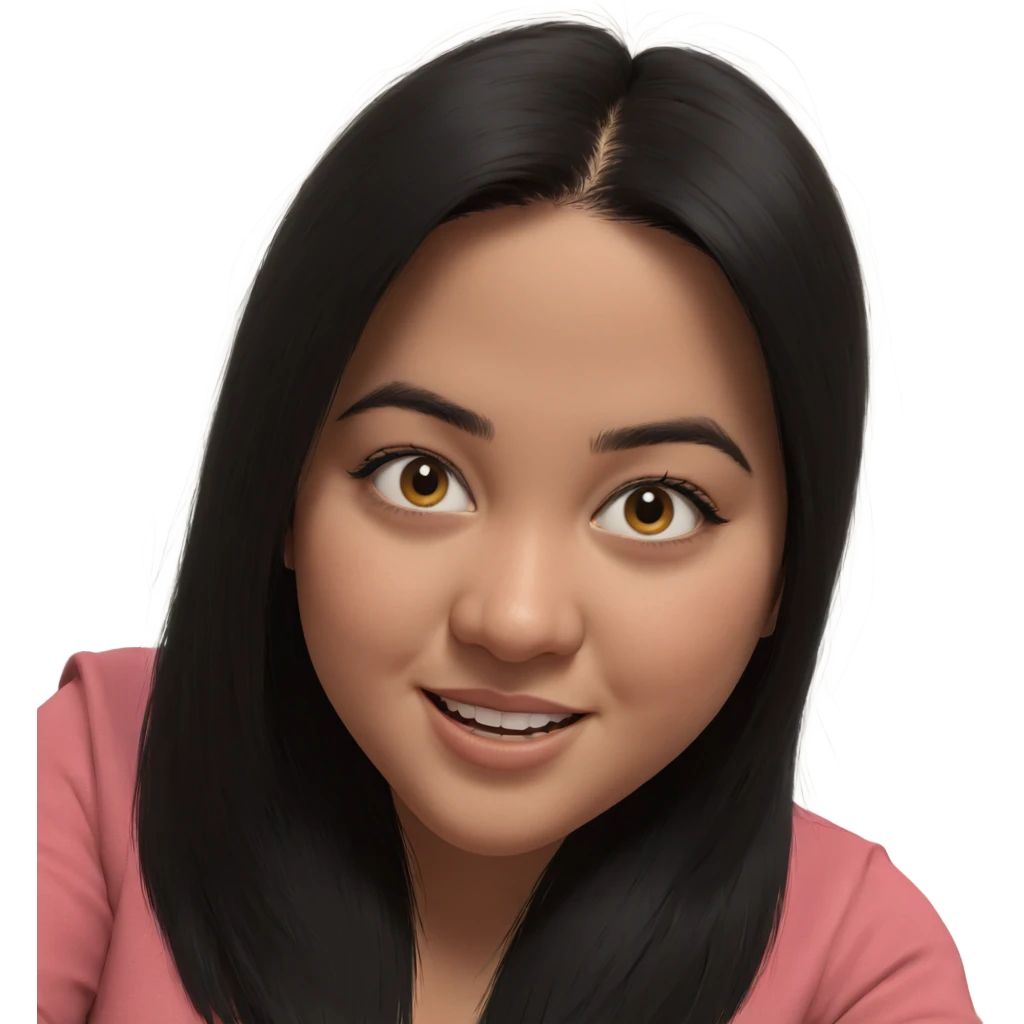 smiling girl with black hair emoji