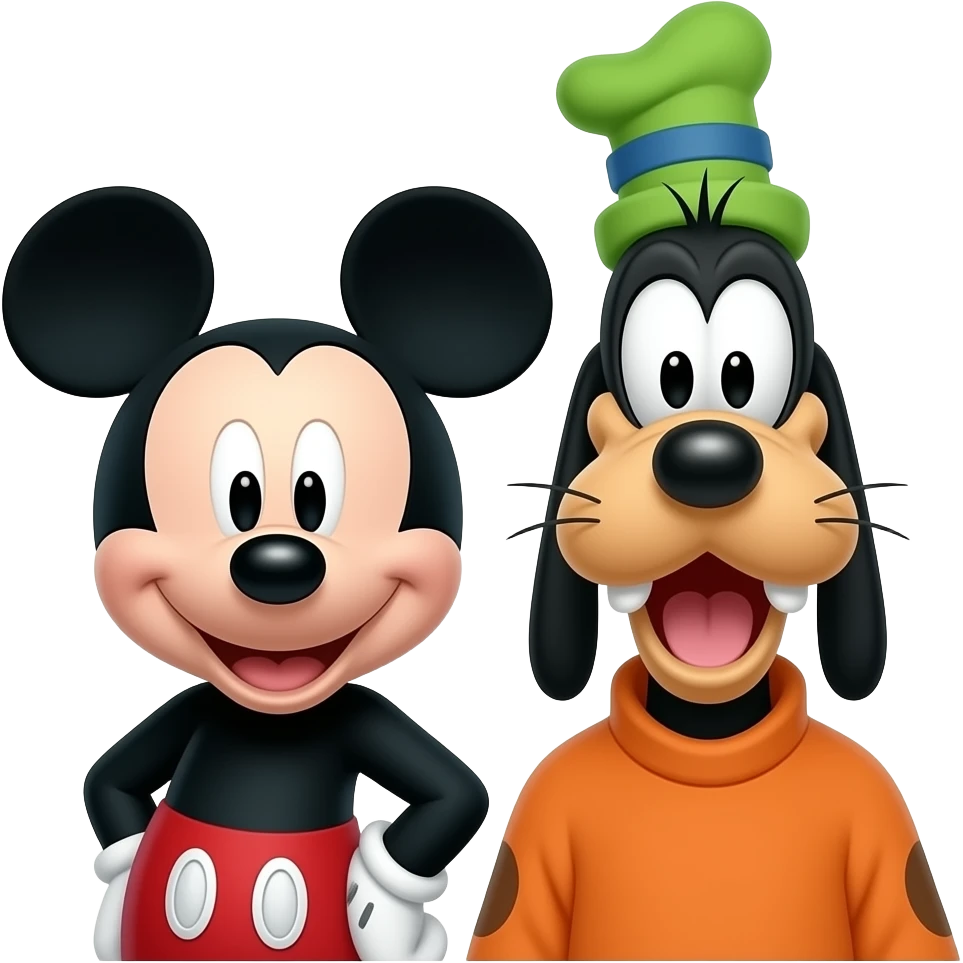 Mickey Mouse and Goofy emoji