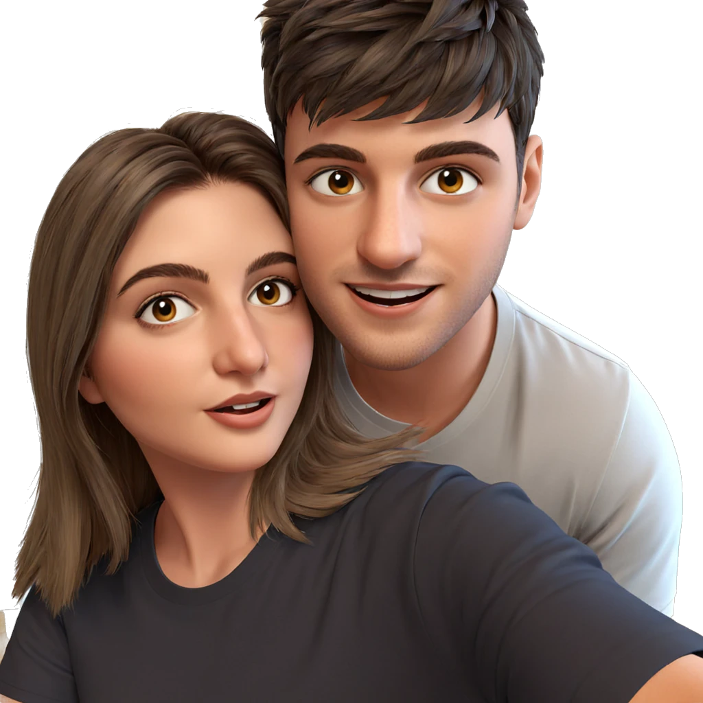 playful selfie with friends emoji