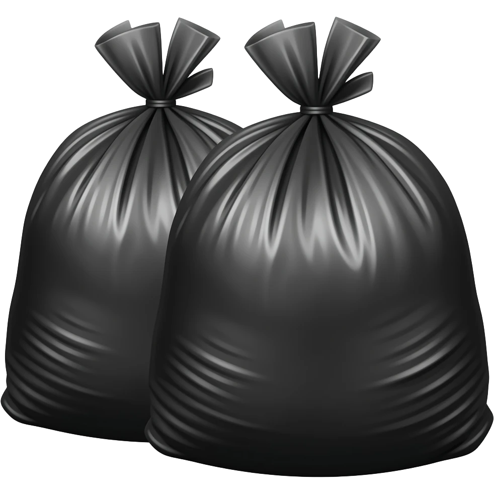 Black rubbish bags emoji