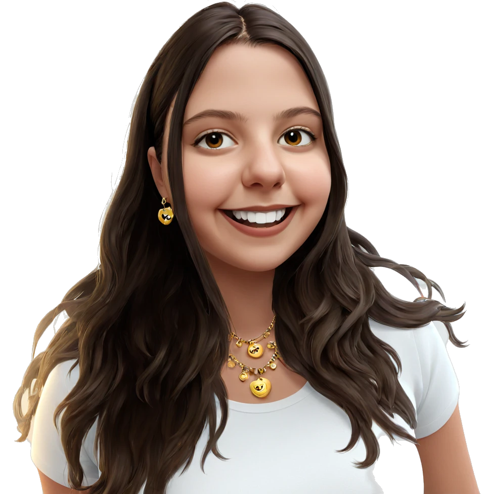 smiling girl with jewelry emoji