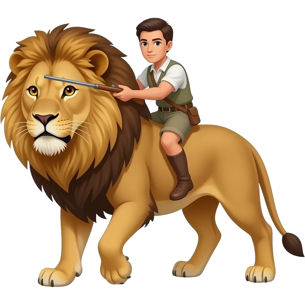 Going on a lion hunt emoji