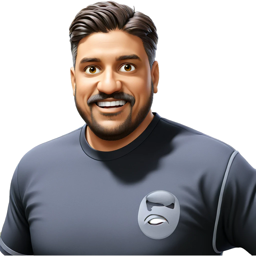 smiling man in black shirt emoji