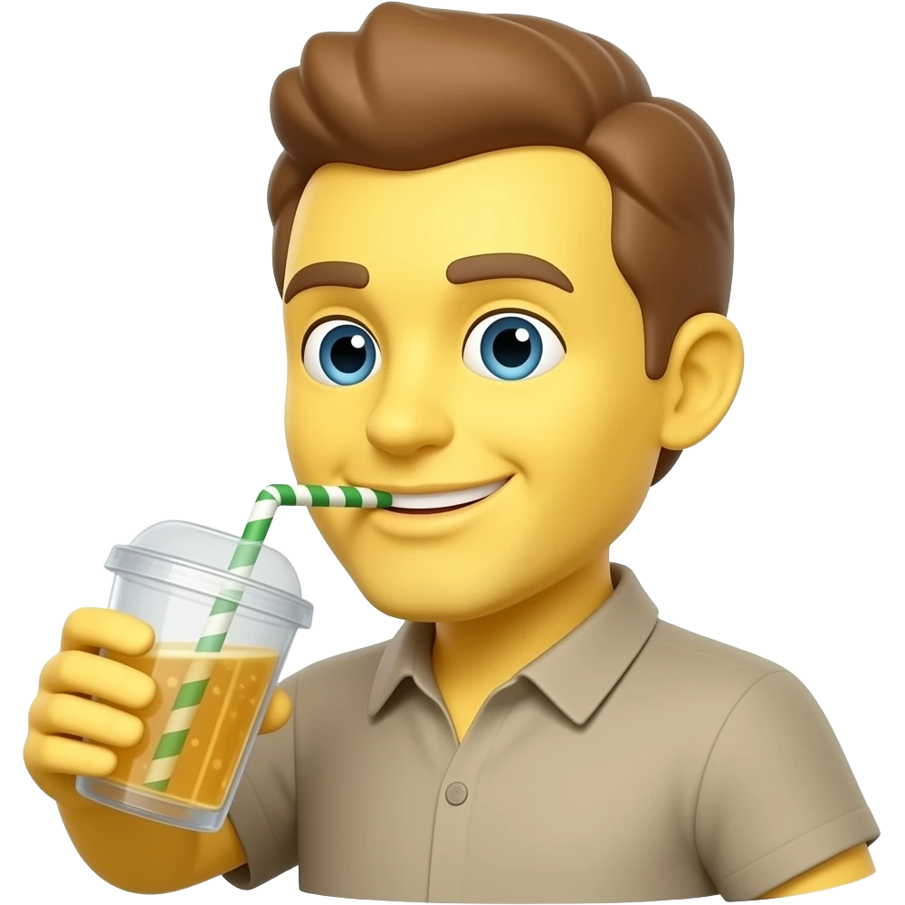 yellow person with drink in hand emoji