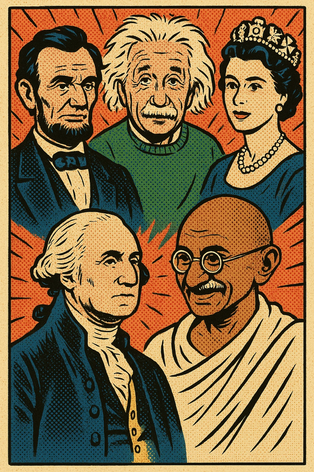 Lots of famous people from history emoji