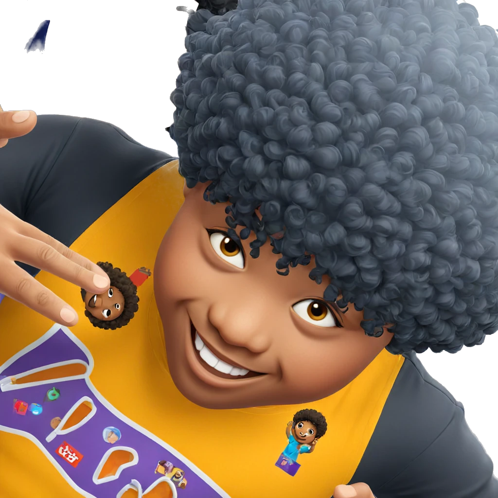 happy boys with afro hairstyles emoji