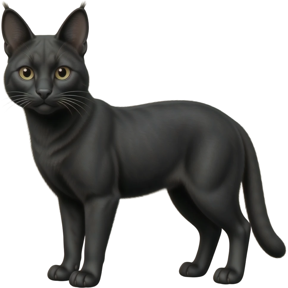 Black Melanistic Realistic Serval-Caracal-hybrid-fusion emoji