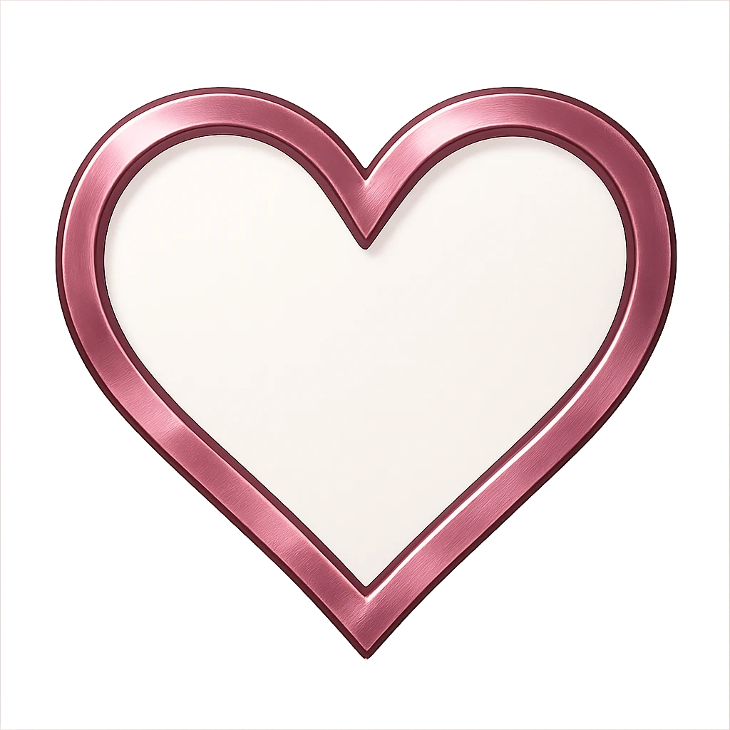 heart with a pink metallic border, clean digital illustration, no background emoji