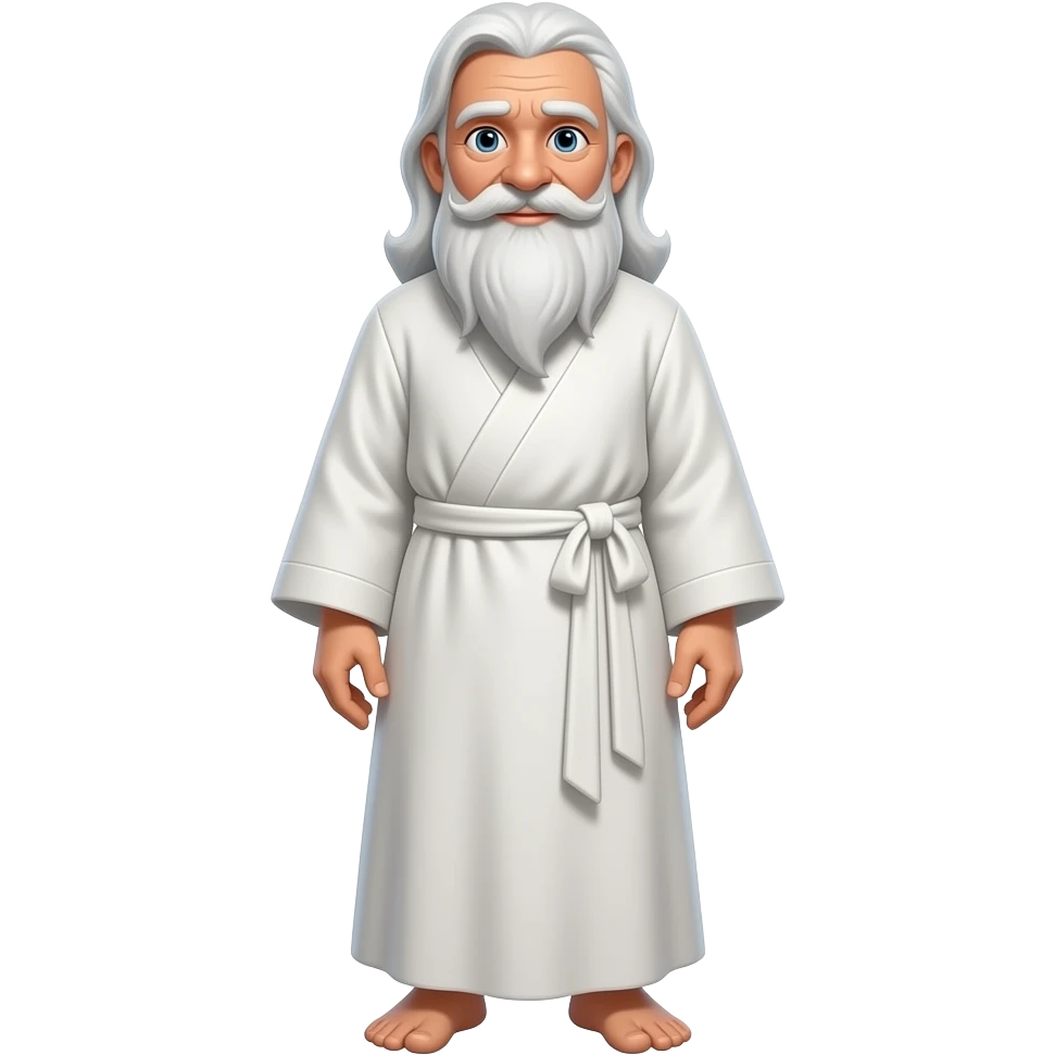 wise old man in white robe whole body emoji