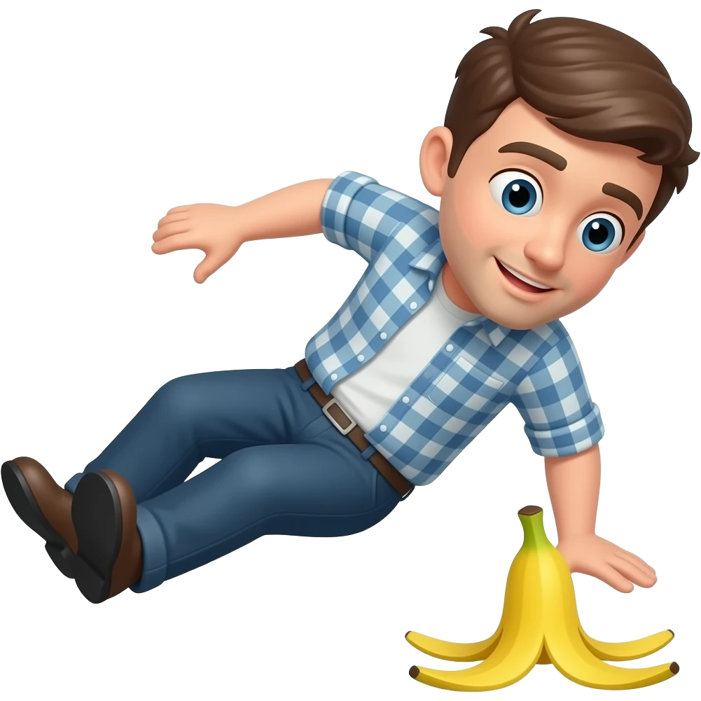 man slipping from banana peel emoji