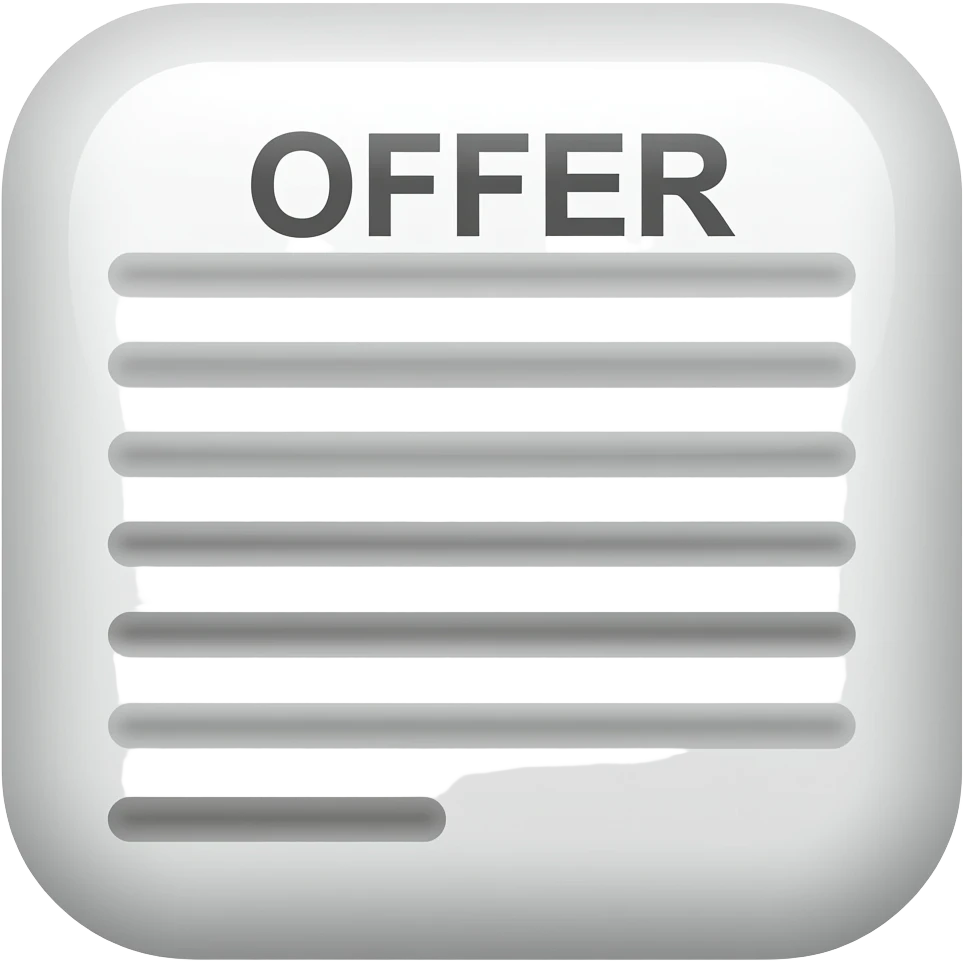 "OFFER"document (spelled OFFER) emoji