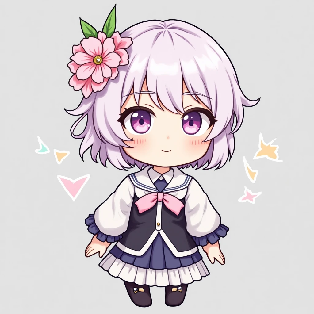 Cute Lumine from Genshin Impact in Photorealistic Hoyoverse Anime Style, full body, full outfit, flower in hair emoji