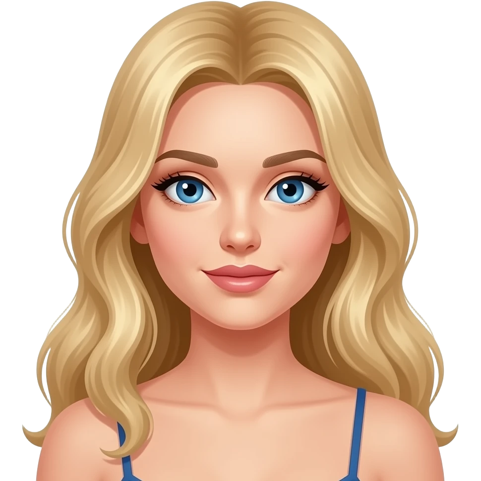Sexy girl, blonde, blue eyes, slavic, spaghetti strap, gambler emoji
