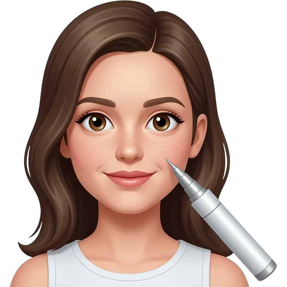 girl getting microneedling close up like in progress with the skinpen emoji