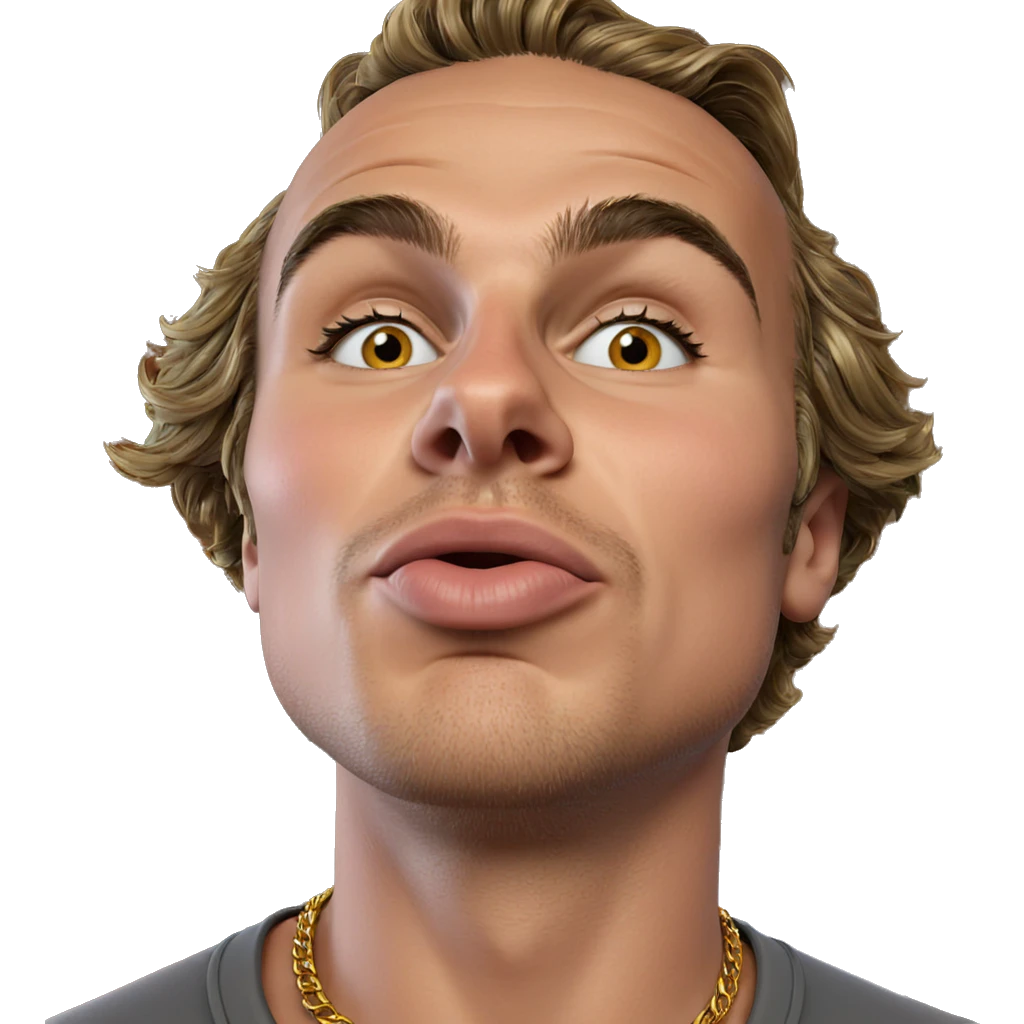 male portrait with necklace emoji