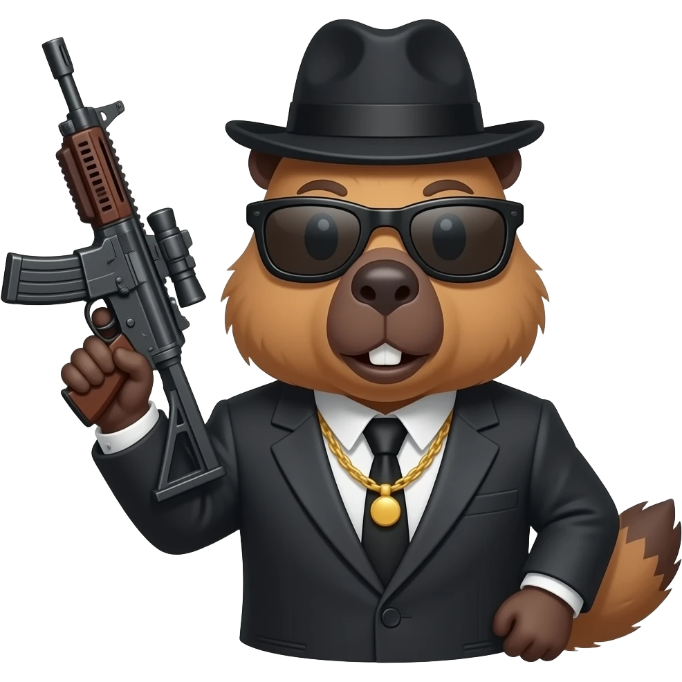 Gangster Capybara with rpg emoji