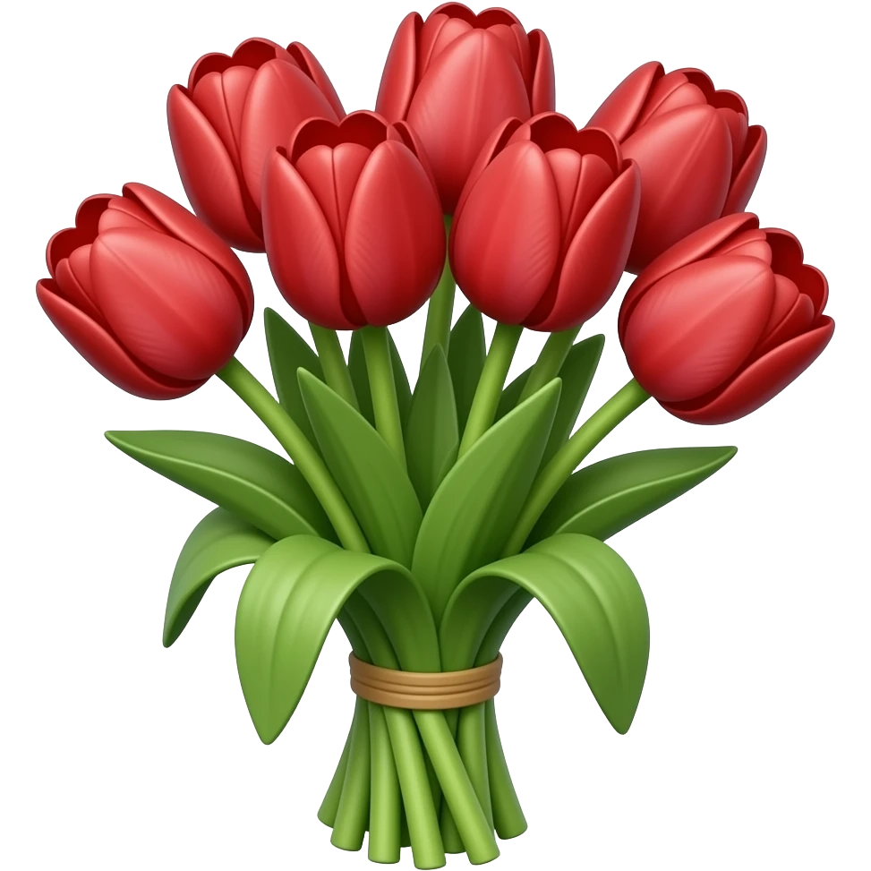 Ramo de tulipanes rojos emoji