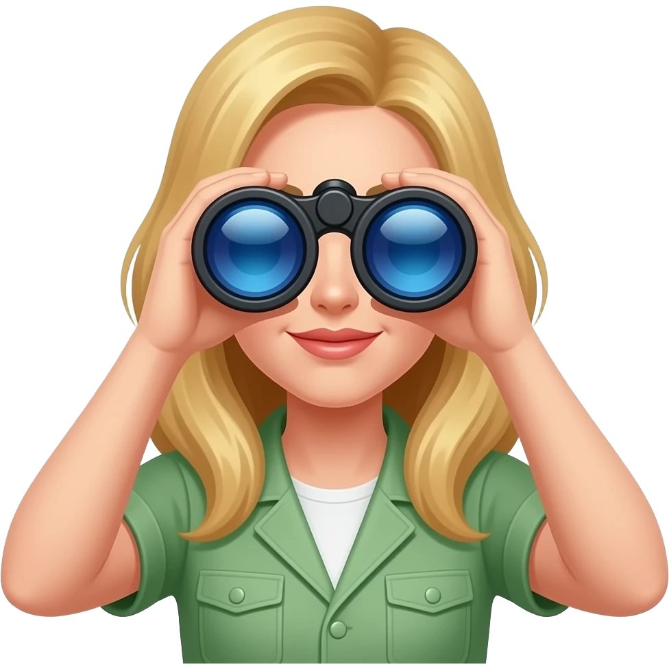 blonde gal binoculars emoji