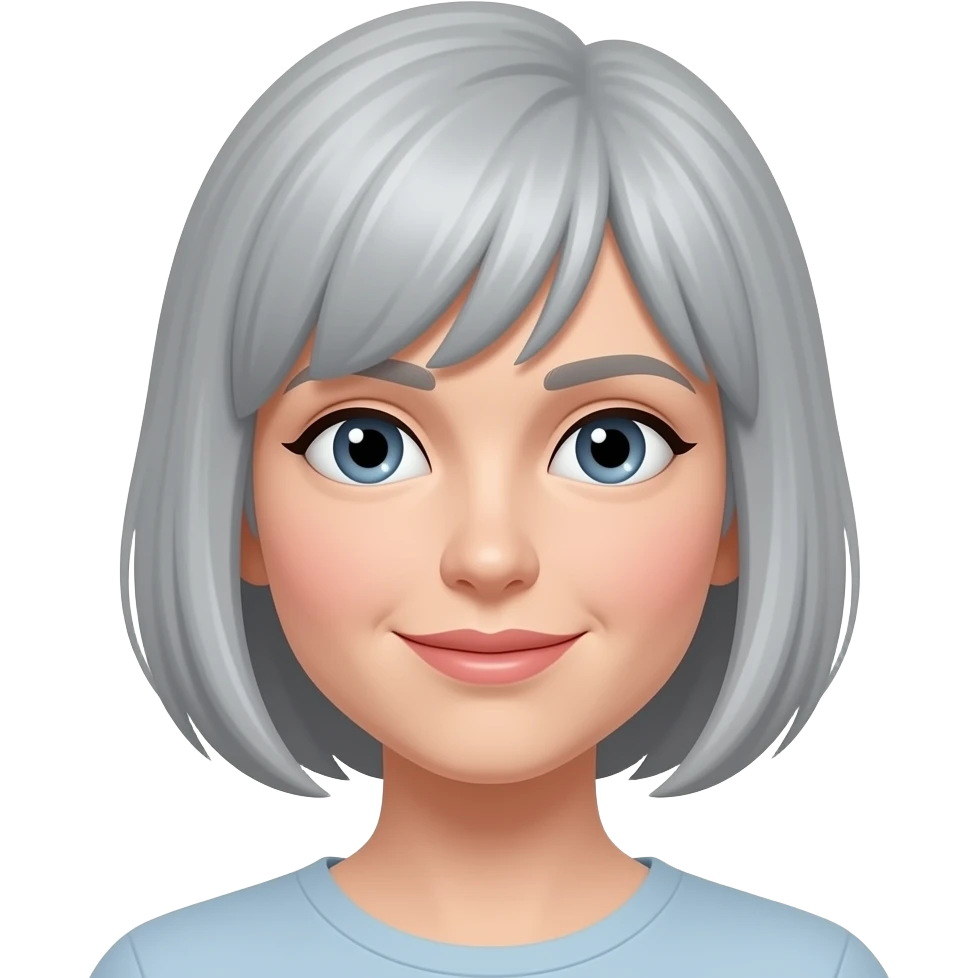 Grey short hair woman emoji