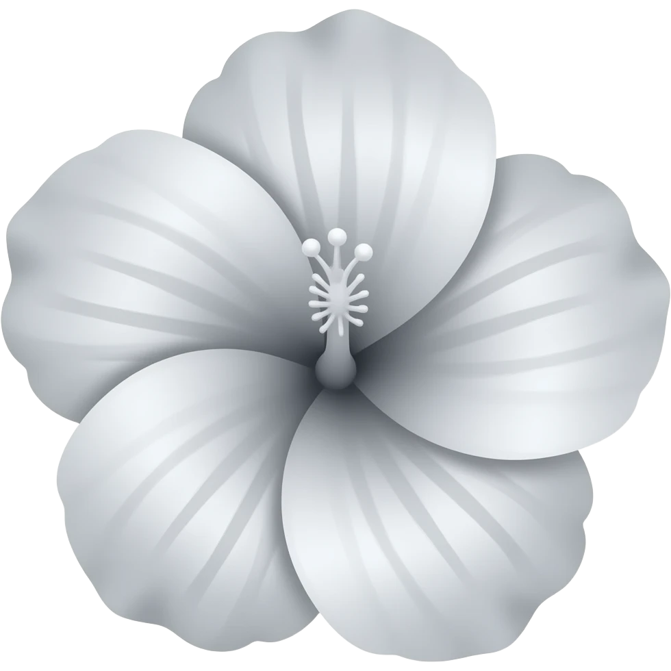 Grey hibiscus emoji