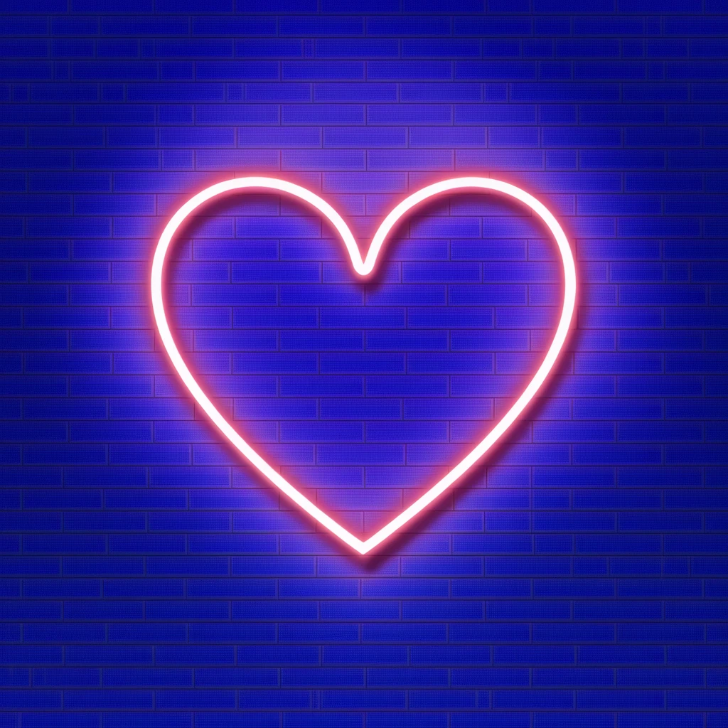 heart with a neon glow emoji