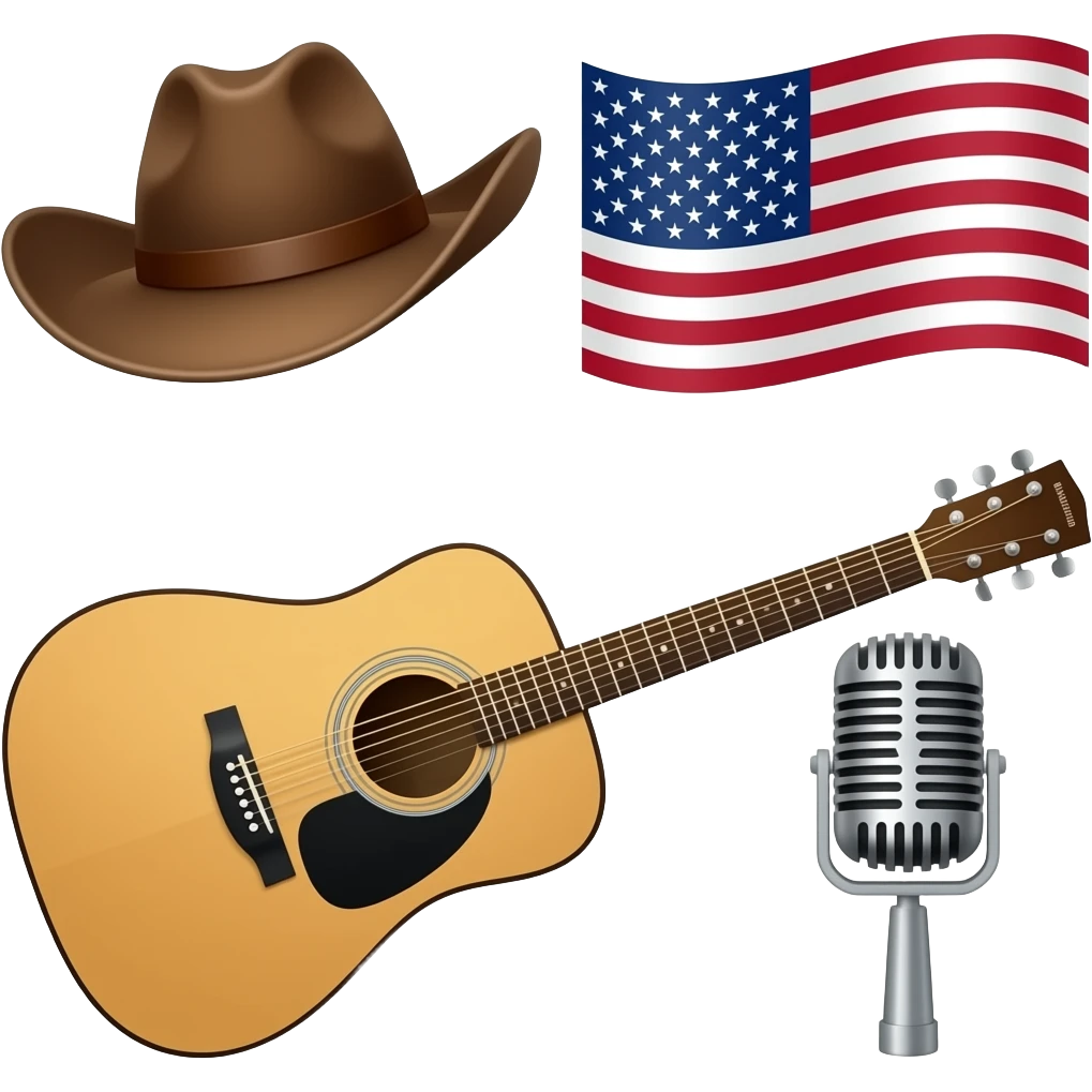 4 emojis for a country music concert emoji