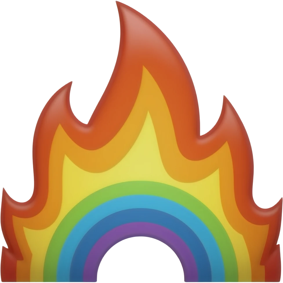 Rainbow fire emoji