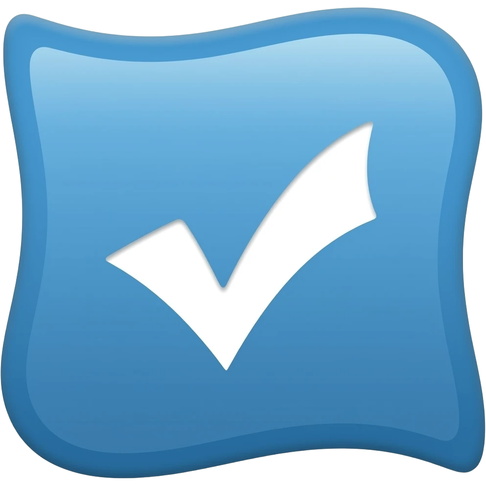 make me a wavy blue square with a white checkmark inside of it emoji