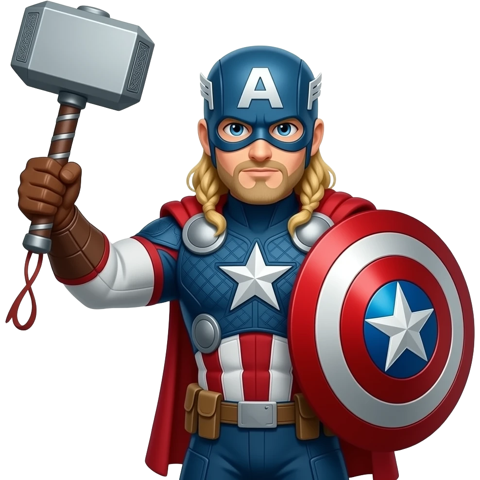 captain america with Thor’s hammer emoji
