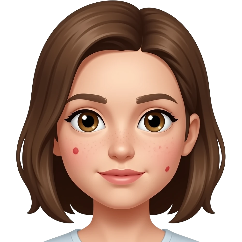 teenager girl face with acne breakout red emoji