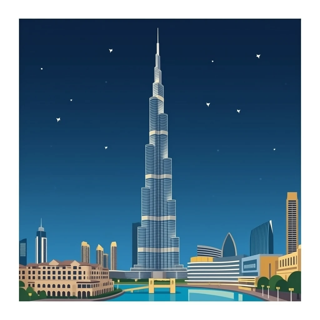 Burj khalifa night view emoji