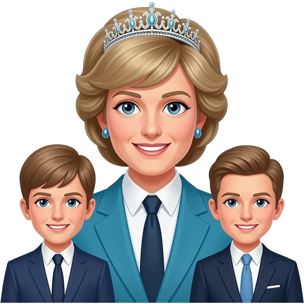 princess diana with her sons emoji