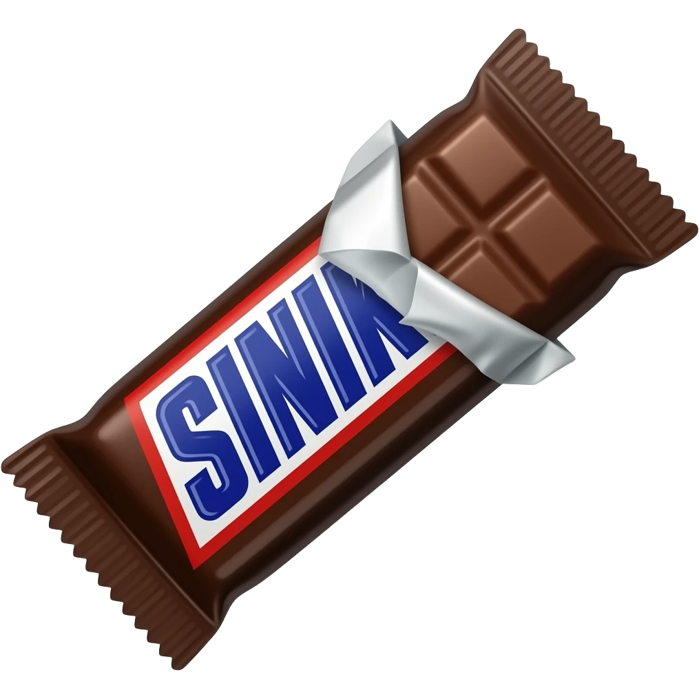 a bar of chocolate snickers emoji